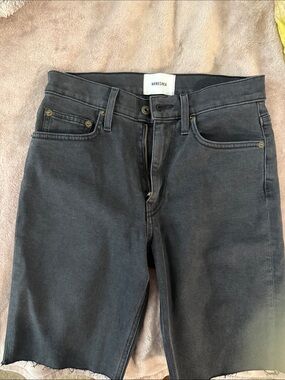 Nanushka Black Mid-Length Denim Shorts